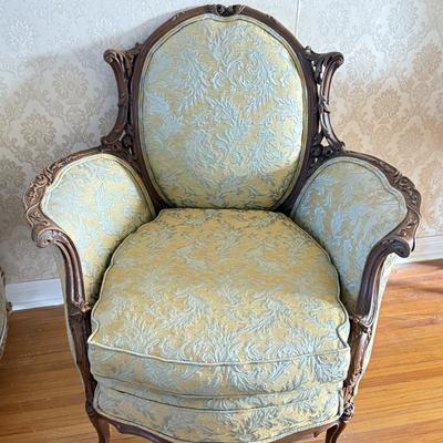 LOT 74L: Pair of Coordinating French Louis XV Style Chairs