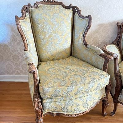 LOT 74L: Pair of Coordinating French Louis XV Style Chairs