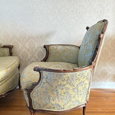 LOT 74L: Pair of Coordinating French Louis XV Style Chairs