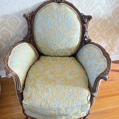 LOT 74L: Pair of Coordinating French Louis XV Style Chairs