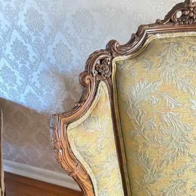 LOT 74L: Pair of Coordinating French Louis XV Style Chairs