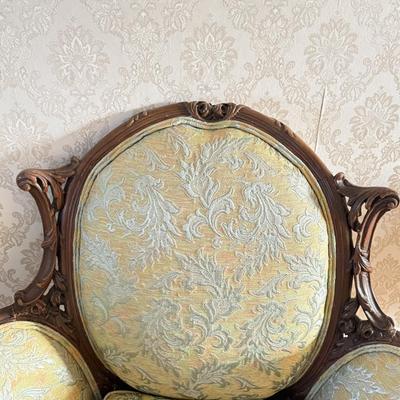 LOT 74L: Pair of Coordinating French Louis XV Style Chairs