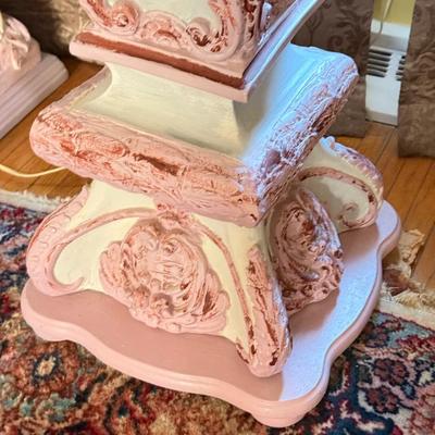 LOT 75L: Stunning Vintage Signed Henri Plé Sculptural Lamp (47.5") w/ Coordinating Pedestal