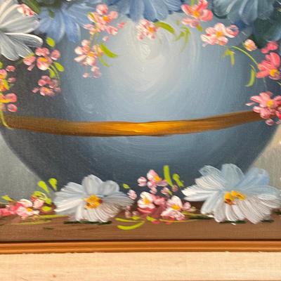 LOT 76D: Framed & Signed R. Compton Flower Painting