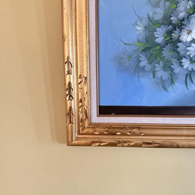 LOT 76D: Framed & Signed R. Compton Flower Painting