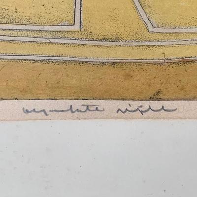 LOT 81 Z: Framed & Signed St. Peter's Basilica Colored Etching by Sziktay B.