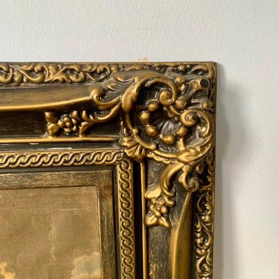 LOT 82 Z: Vintage Framed Canvas Lithograph: Jesus Praying In The Garden Of Gethsemane by Heinrich Hofmann