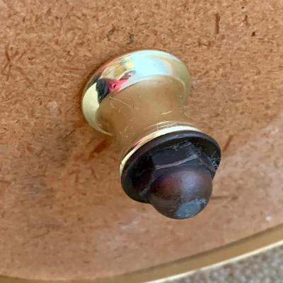 LOT 83 Z: Round Hollywood Regency Style Gold Foil Inlay Coffee Table