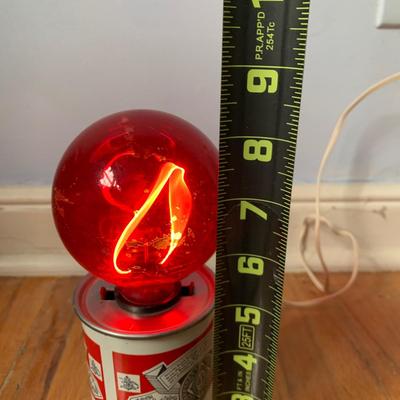 LOT 88 Z: Vintage Budweiser Beer Can Lamp w/ Red Flicker Bulb