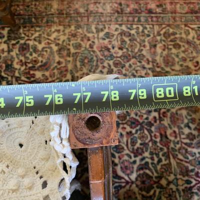 LOT 91 Y: Vintage Hollywood Regency Multi-Grain Figured Wood Bed Frame w/ Wheels & Side Table