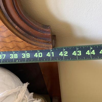 LOT 91 Y: Vintage Hollywood Regency Multi-Grain Figured Wood Bed Frame w/ Wheels & Side Table