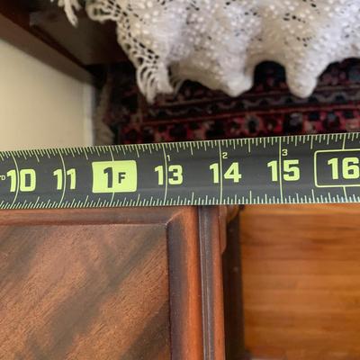 LOT 91 Y: Vintage Hollywood Regency Multi-Grain Figured Wood Bed Frame w/ Wheels & Side Table