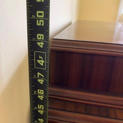 LOT 92 Y: Vintage Hollywood Regency Multi-Grain Figured Wood 6 Drawer Dresser w/ Removable Mirror