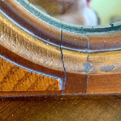 LOT 92 Y: Vintage Hollywood Regency Multi-Grain Figured Wood 6 Drawer Dresser w/ Removable Mirror