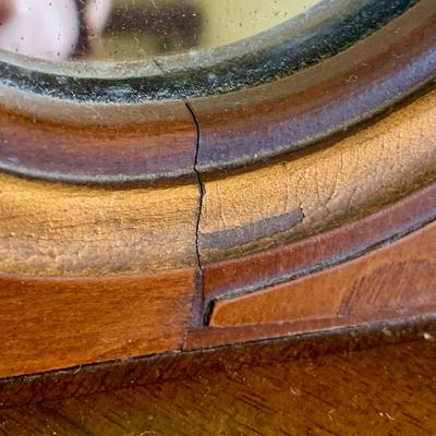 LOT 92 Y: Vintage Hollywood Regency Multi-Grain Figured Wood 6 Drawer Dresser w/ Removable Mirror