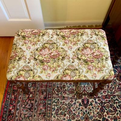 LOT 94 Y: Vintage Hollywood Regency Multi-grain Figured Wood Vanity w/ Bench