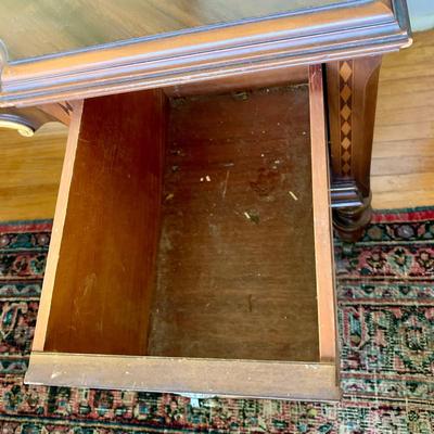 LOT 94 Y: Vintage Hollywood Regency Multi-grain Figured Wood Vanity w/ Bench