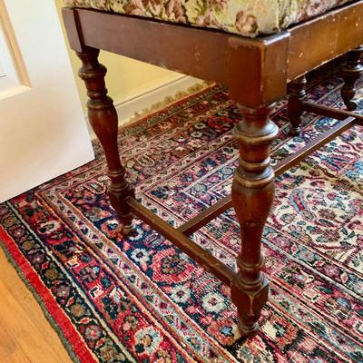 LOT 94 Y: Vintage Hollywood Regency Multi-grain Figured Wood Vanity w/ Bench