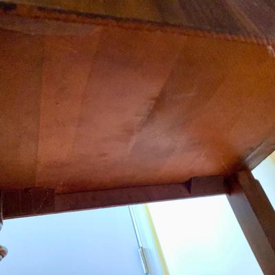 LOT 94 Y: Vintage Hollywood Regency Multi-grain Figured Wood Vanity w/ Bench