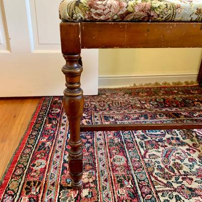 LOT 94 Y: Vintage Hollywood Regency Multi-grain Figured Wood Vanity w/ Bench