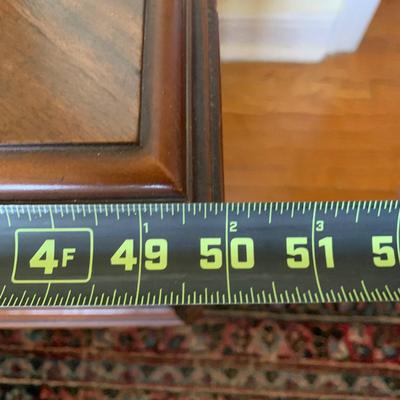 LOT 94 Y: Vintage Hollywood Regency Multi-grain Figured Wood Vanity w/ Bench