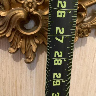 LOT 95 H: Vintage Syroco Hollywood Regency Style Wall Mirror & Ornate Entryway Table