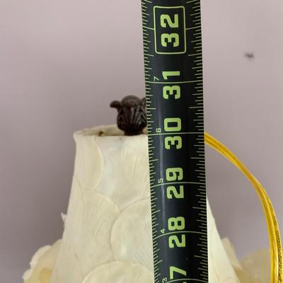 LOT 98 X: Pair of Stem Pedestal Lamps w/ Unique Floral Lampshades