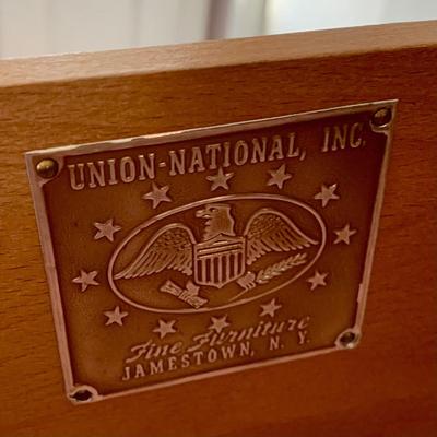 LOT 99 X: Vintage Union National Inc. 12 Drawer Chest Of Drawers w/ Glass Top & 6 Drawer Dresser