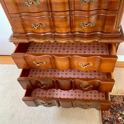 LOT 99 X: Vintage Union National Inc. 12 Drawer Chest Of Drawers w/ Glass Top & 6 Drawer Dresser