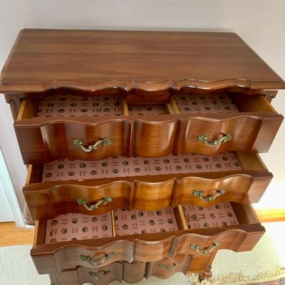 LOT 99 X: Vintage Union National Inc. 12 Drawer Chest Of Drawers w/ Glass Top & 6 Drawer Dresser