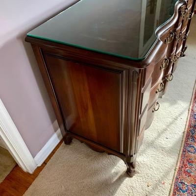 LOT 99 X: Vintage Union National Inc. 12 Drawer Chest Of Drawers w/ Glass Top & 6 Drawer Dresser
