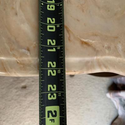 LOT 100 X: French Provincial Style Headboard & Faux Marble Top Bedside Table