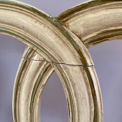 LOT 100 X: French Provincial Style Headboard & Faux Marble Top Bedside Table