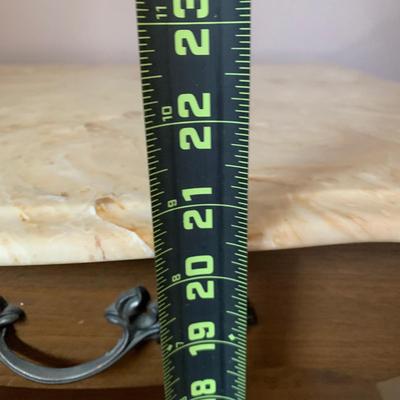 LOT 100 X: French Provincial Style Headboard & Faux Marble Top Bedside Table