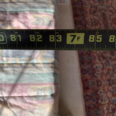 LOT 100 X: French Provincial Style Headboard & Faux Marble Top Bedside Table