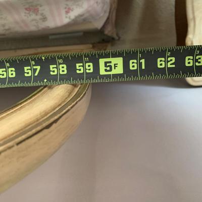 LOT 100 X: French Provincial Style Headboard & Faux Marble Top Bedside Table