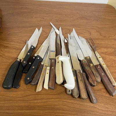 LOT 101K: Various Kitchen Knives and (2) Knife Block Sets