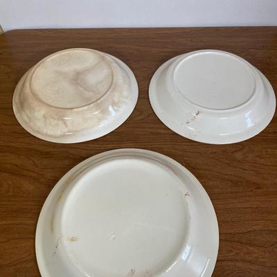 LOT 103K: Bakeware including (3) Vintage Royal China Jeannette Pie Plates, Rolling Pin, Vintage Corning Ware Blue Cornflower Casserole...