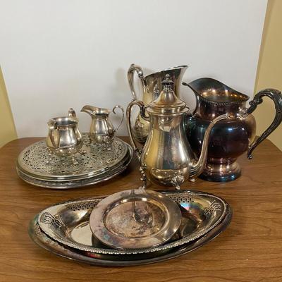 LOT 107D: Silverplate Pitchers and Servingware