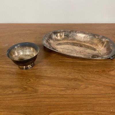 LOT 109D: Vintage Silver Plated Drinkware and Serving Trays