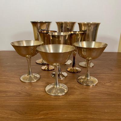 LOT 109D: Vintage Silver Plated Drinkware and Serving Trays