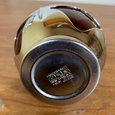 LOT 110D: Farber Bros Krome Kraft Amethyst Decanter with matching Stem glass and Vintage Glass Pitcher