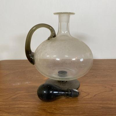 LOT 111D: Decanter Set with Pair of spice jars and 5 glasses