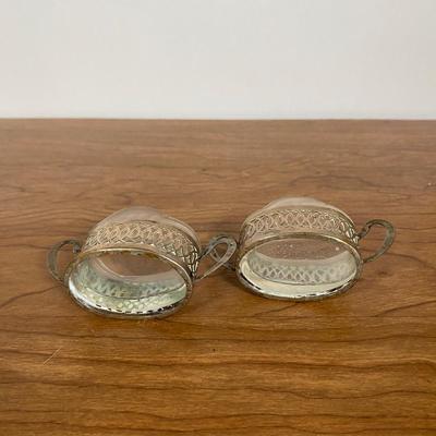 LOT 111D: Decanter Set with Pair of spice jars and 5 glasses