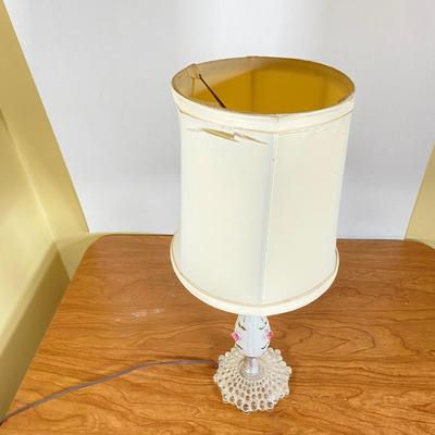 LOT 118D: 2 Lamps with Shades and Votive Candle Holder