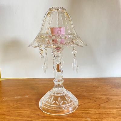 LOT 118D: 2 Lamps with Shades and Votive Candle Holder