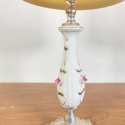 LOT 118D: 2 Lamps with Shades and Votive Candle Holder