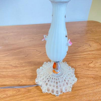 LOT 118D: 2 Lamps with Shades and Votive Candle Holder