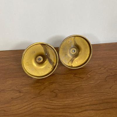 LOT 119D: Brass Candle Stick Holders, Footed Tray Centerpiece, and Serving Tray