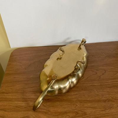 LOT 119D: Brass Candle Stick Holders, Footed Tray Centerpiece, and Serving Tray